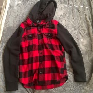 M flannel hoodie
